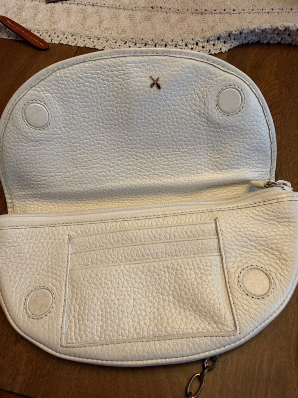 Brighton Vintage White Floral Appliqué Shoulder Bag - Women - Picture 6 of 8